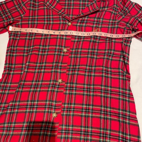 Ralph Lauren Red Plaid Button-Up Nigh shirt size Large - Picture 8 of 9